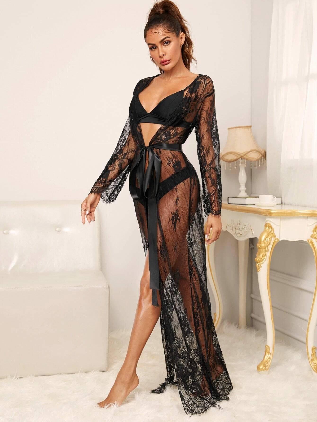 Sheer Lace Sexy Lingerie Suit - Passion Pulse Adult