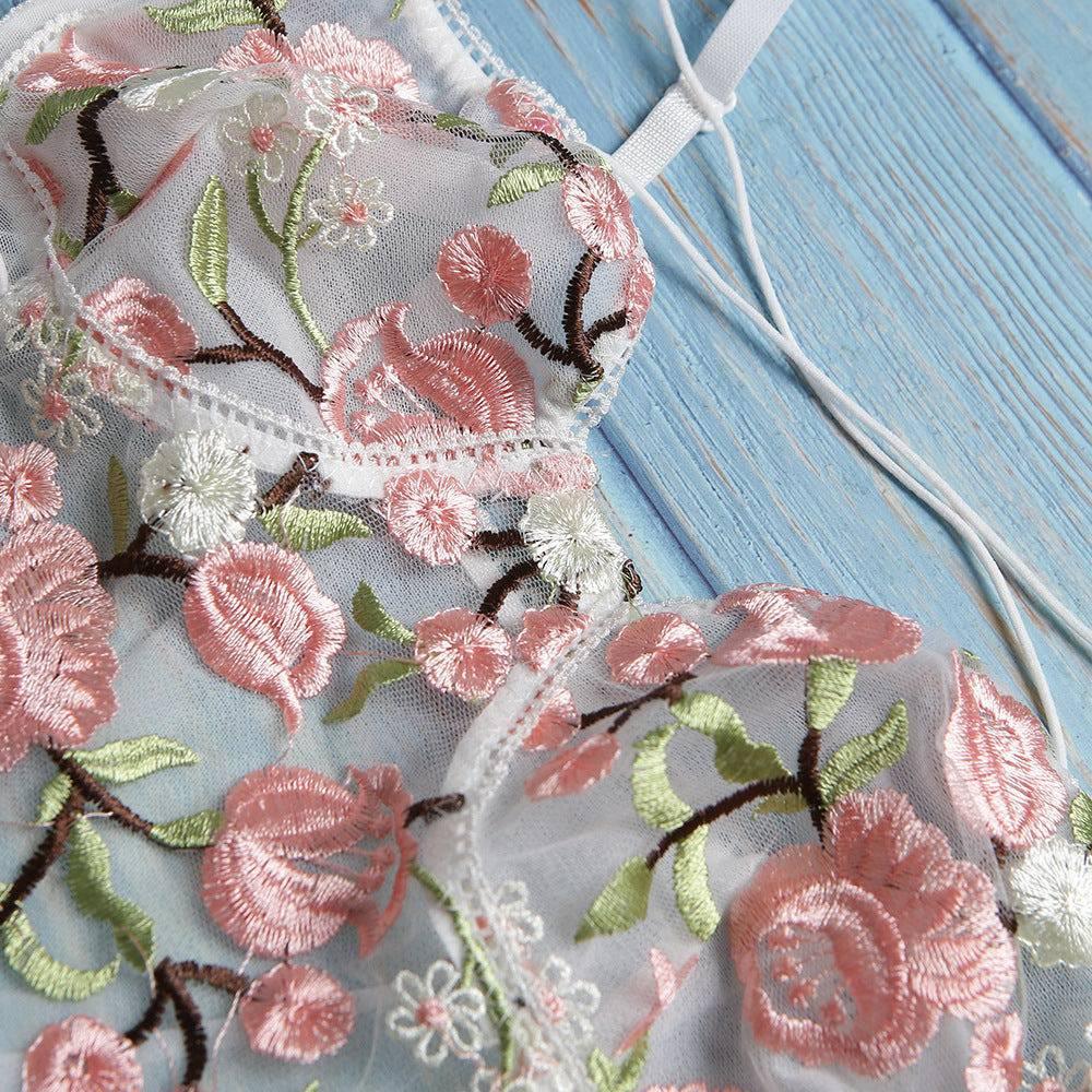 Tempting Flower Embroidered Sexy Jumpsuit - Passion Pulse Adult