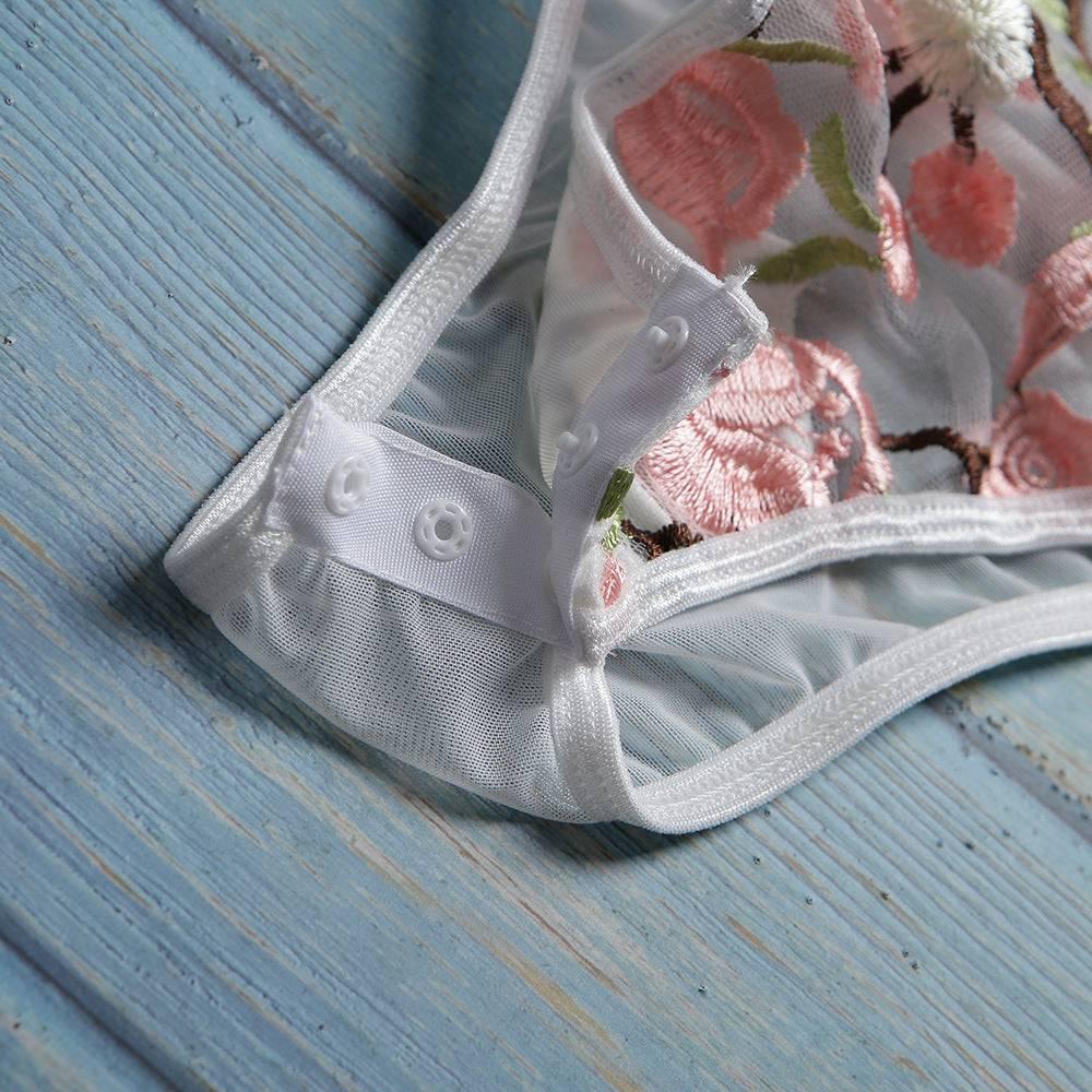 Tempting Flower Embroidered Sexy Jumpsuit - Passion Pulse Adult