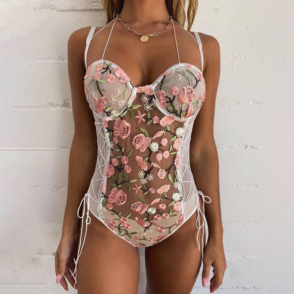 Tempting Flower Embroidered Sexy Jumpsuit - Passion Pulse Adult