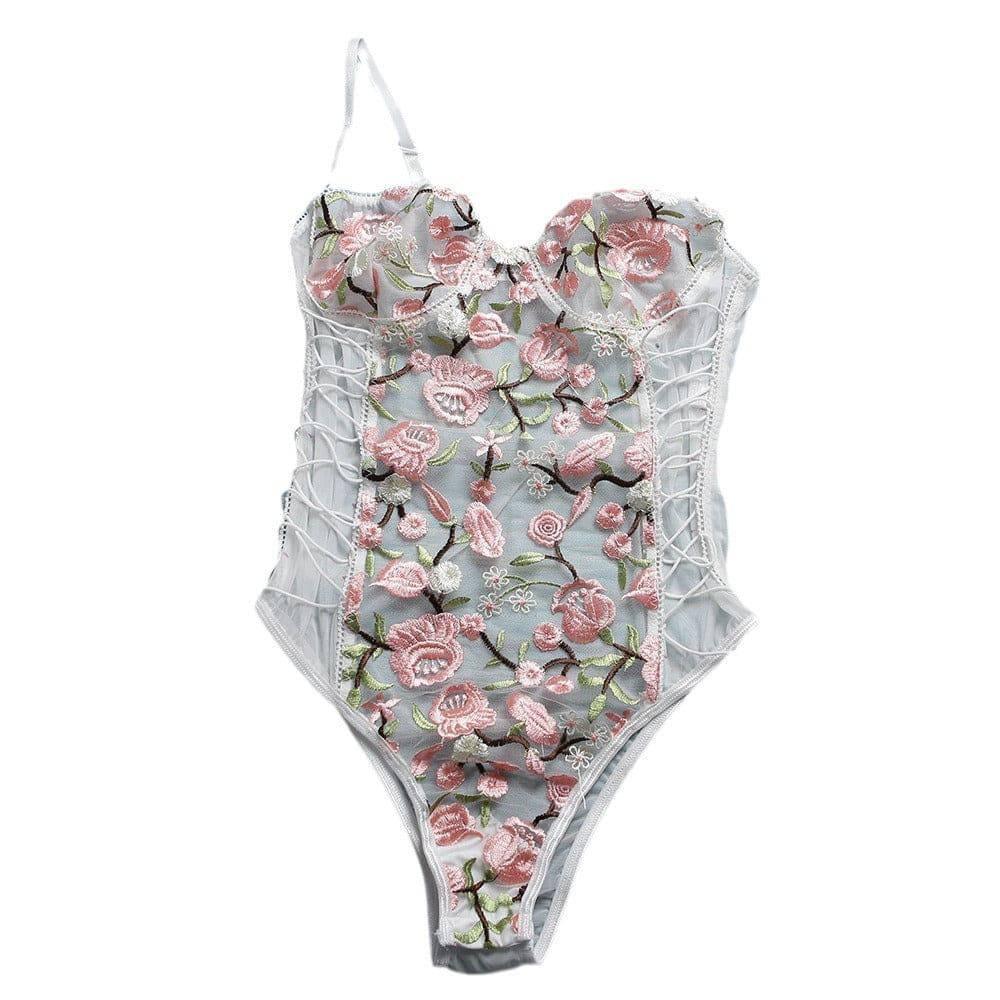 Tempting Flower Embroidered Sexy Jumpsuit - Passion Pulse Adult