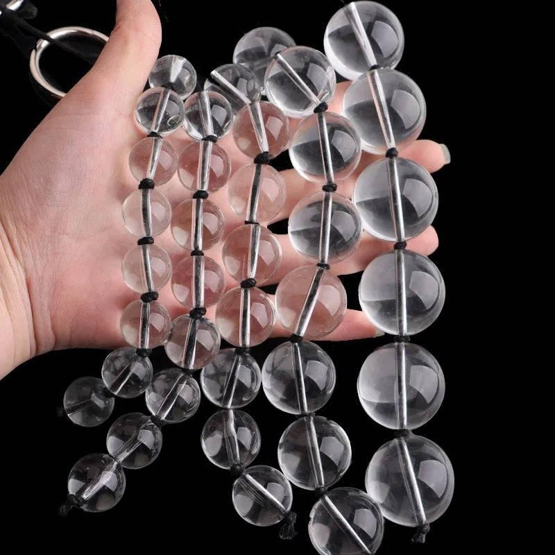 CrystalGlass Anal Beads - 5 Sizes Glass Butt Plug for Men, Women, and Couples with Smooth Vaginal and Anal Balls for BDSM, Massage, and Erotic Play - Passion Pulse Adult