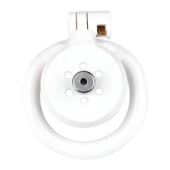 Pink/Black/White Adjustable Mini Metal Chastity Cage with Lock - BDSM Male Slave Cock Ring for Fetish Roleplay and Sissy Bondage Play - Passion Pulse Adult