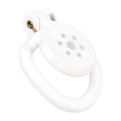 Pink/Black/White Adjustable Mini Metal Chastity Cage with Lock - BDSM Male Slave Cock Ring for Fetish Roleplay and Sissy Bondage Play - Passion Pulse Adult