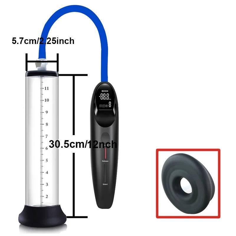 Electric Acrylic Penis Pump: Vacuum Pump for Male Penis Enlargement, Penile Training Extender, Cock Dick Pump for Men - Passion Pulse Adult