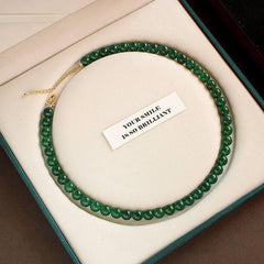 Minimalist Green Agate Necklace - Passion Pulse Adult