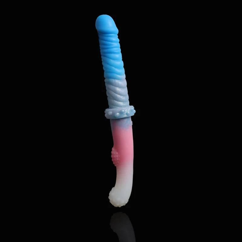 FAAK 15.7" Long Double Dildo - Colorful Knot Design for Intense Play - Passion Pulse Adult