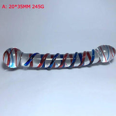 Dual-Ended Spiral Crystal Glass Dildo - G-Spot & Clitoral Massager - Passion Pulse Adult