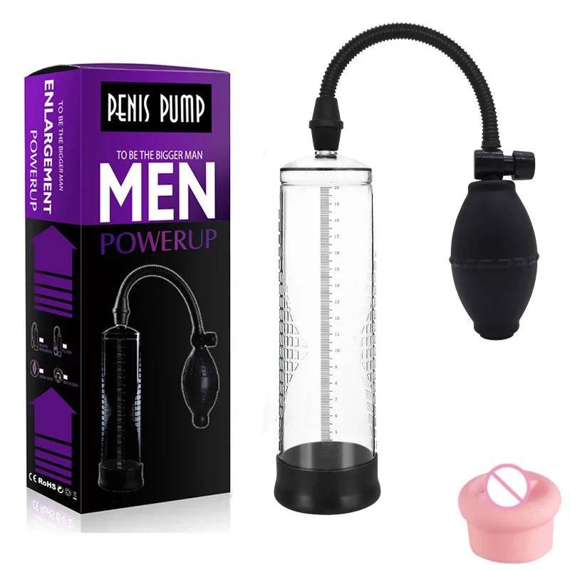 Effective Penis Pump: Enlargement Vacuum Dick Extender for Men, Sex Toy to Increase Length and Enlarger, Male Training Erotic Adult Sexy Product - Passion Pulse Adult