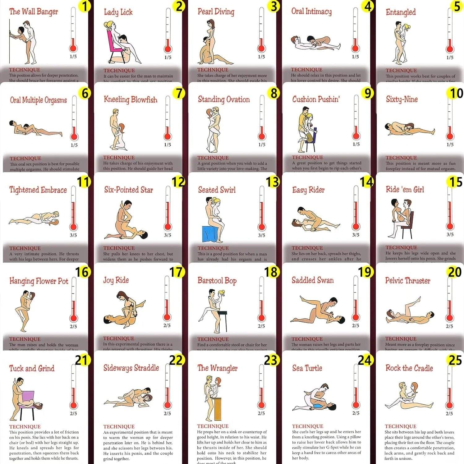 The Hottest Sex Positions: Adult Sexual Position Cards - Illustrated with Pictures for Date-Night Fun Games to Enhance Relationships - Passion Pulse Adult