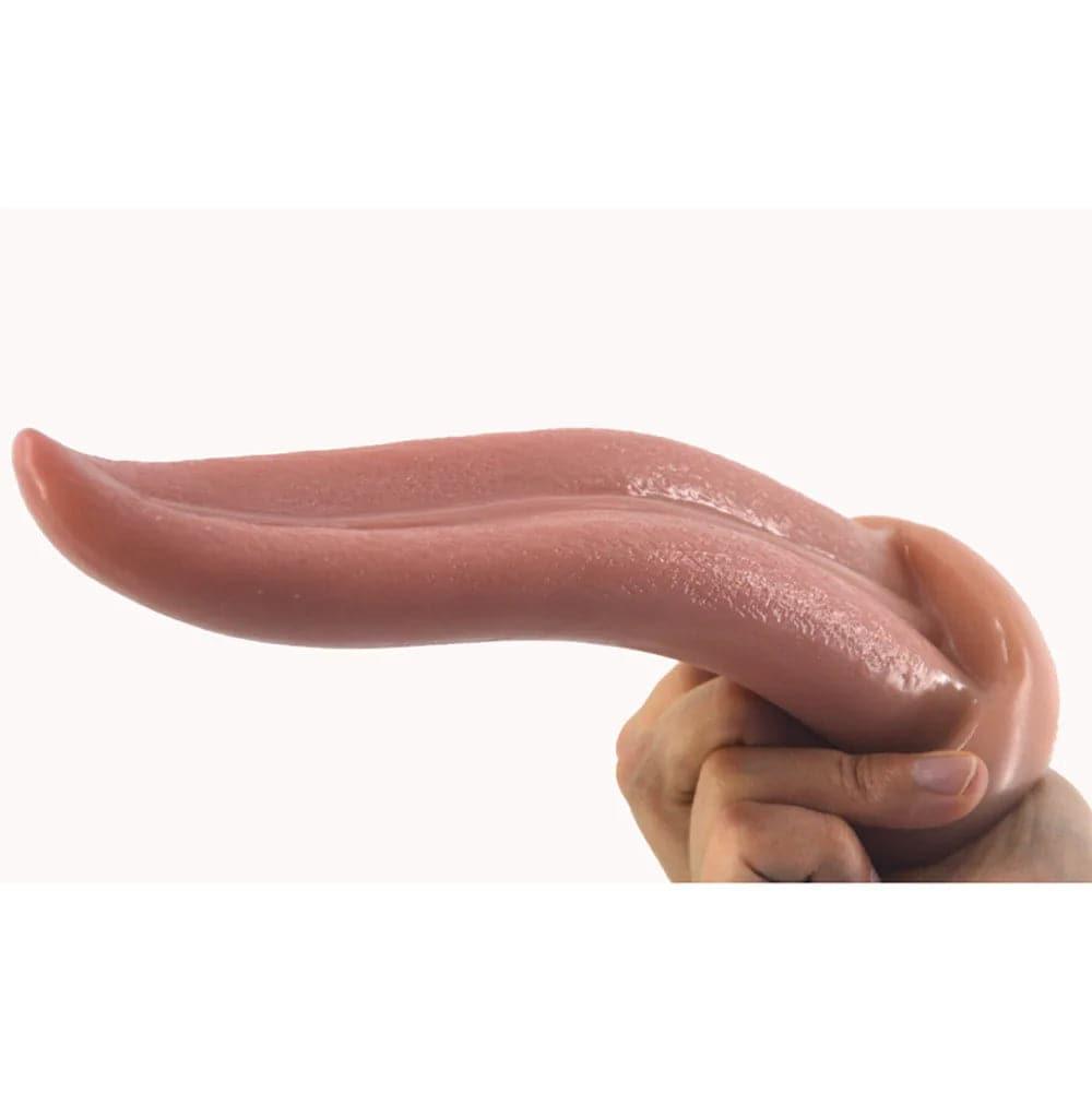 Tongue Suck Dildo & Anal Butt Plug | Realistic Penis for Women | G-Spot & Vaginal Stimulation Masturbator | Adult Sex Product - Passion Pulse Adult