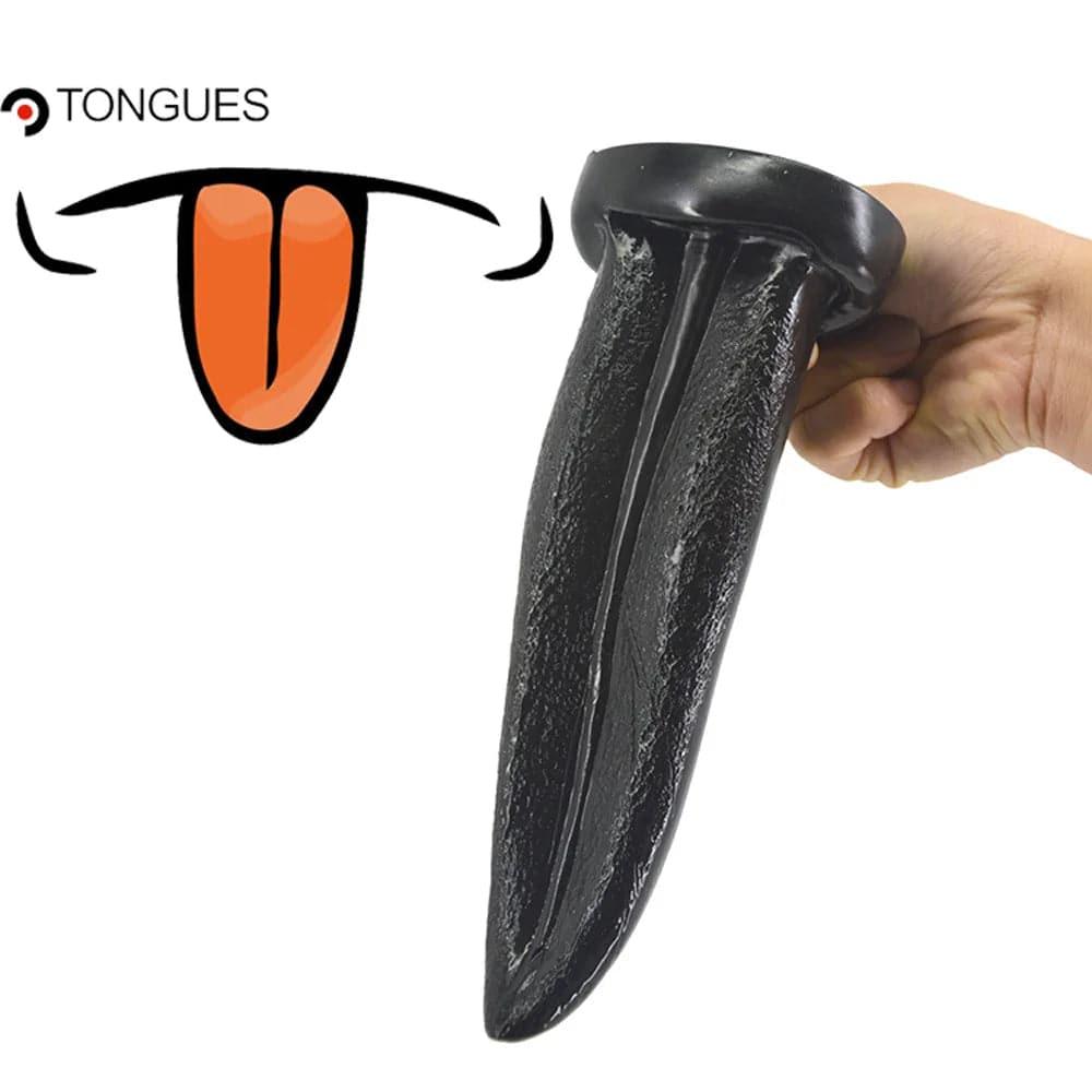 Tongue Suck Dildo & Anal Butt Plug | Realistic Penis for Women | G-Spot & Vaginal Stimulation Masturbator | Adult Sex Product - Passion Pulse Adult