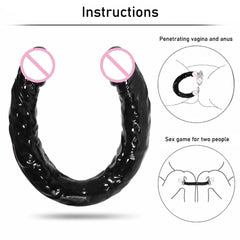 42*4cm Double Dildos Realistic Double Headed Phallus Stimulation of Vagina and Anus Long Penis Dick Sex Toys for Women Lesbian - Passion Pulse Adult