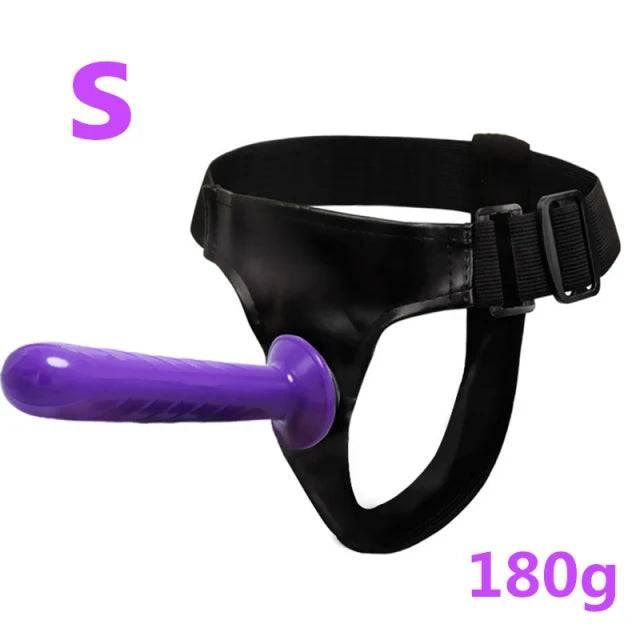 Double Penis Realistic Dildo Vibrator: Ultra Elastic Strap-On Harness for Women - Adult Sex Toy for Lesbians - Passion Pulse Adult