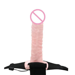 Double Penis Realistic Dildo Vibrator: Ultra Elastic Strap-On Harness for Women - Adult Sex Toy for Lesbians - Passion Pulse Adult