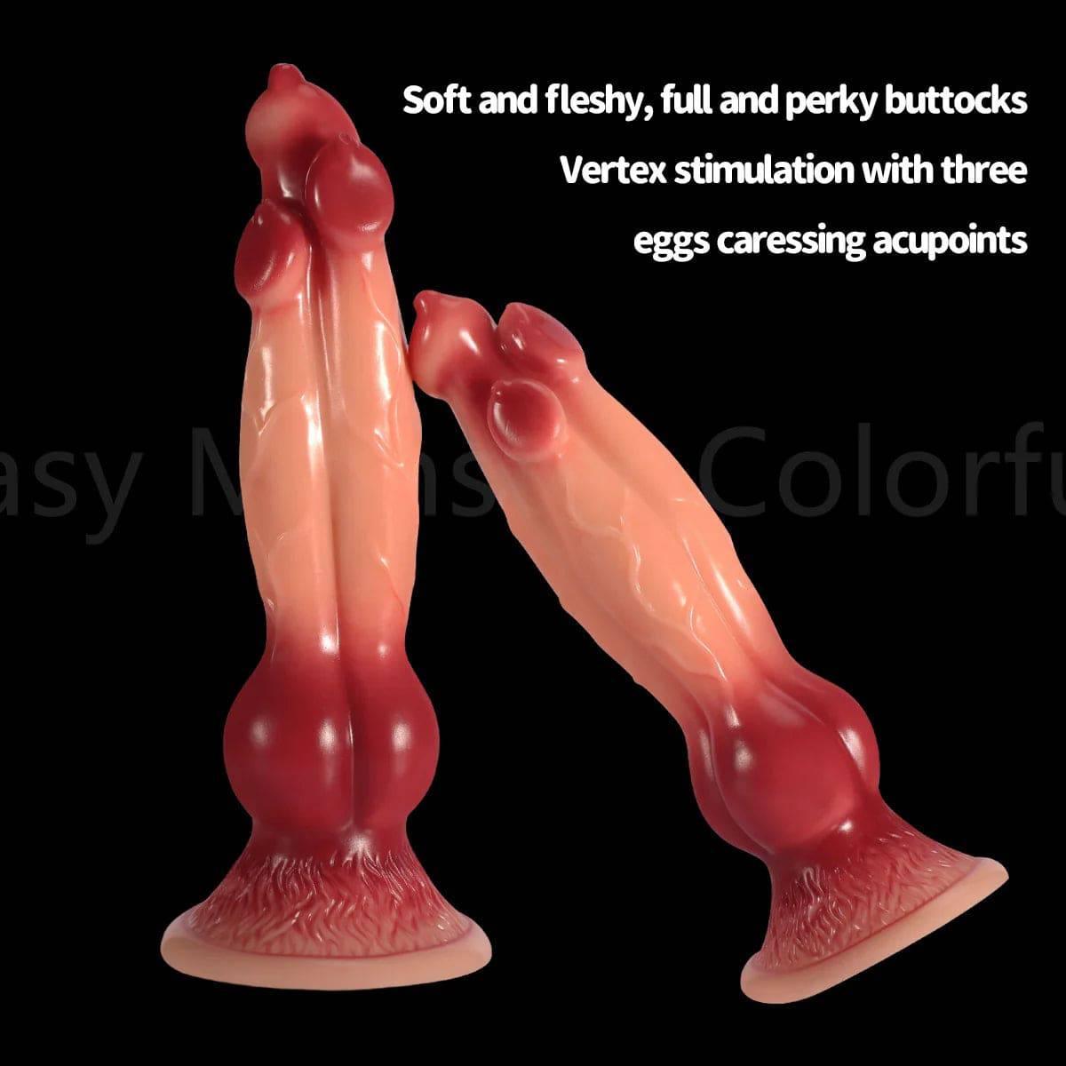Colorful Dog Knot Dildo - Fantasy Wolf-Inspired Design for Couples - Passion Pulse Adult