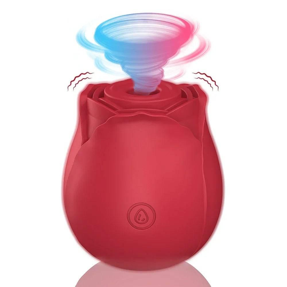 Rose-Shaped Sucking Vibrator – 9 Frequency G-Spot & Nipple Stimulator - Passion Pulse Adult