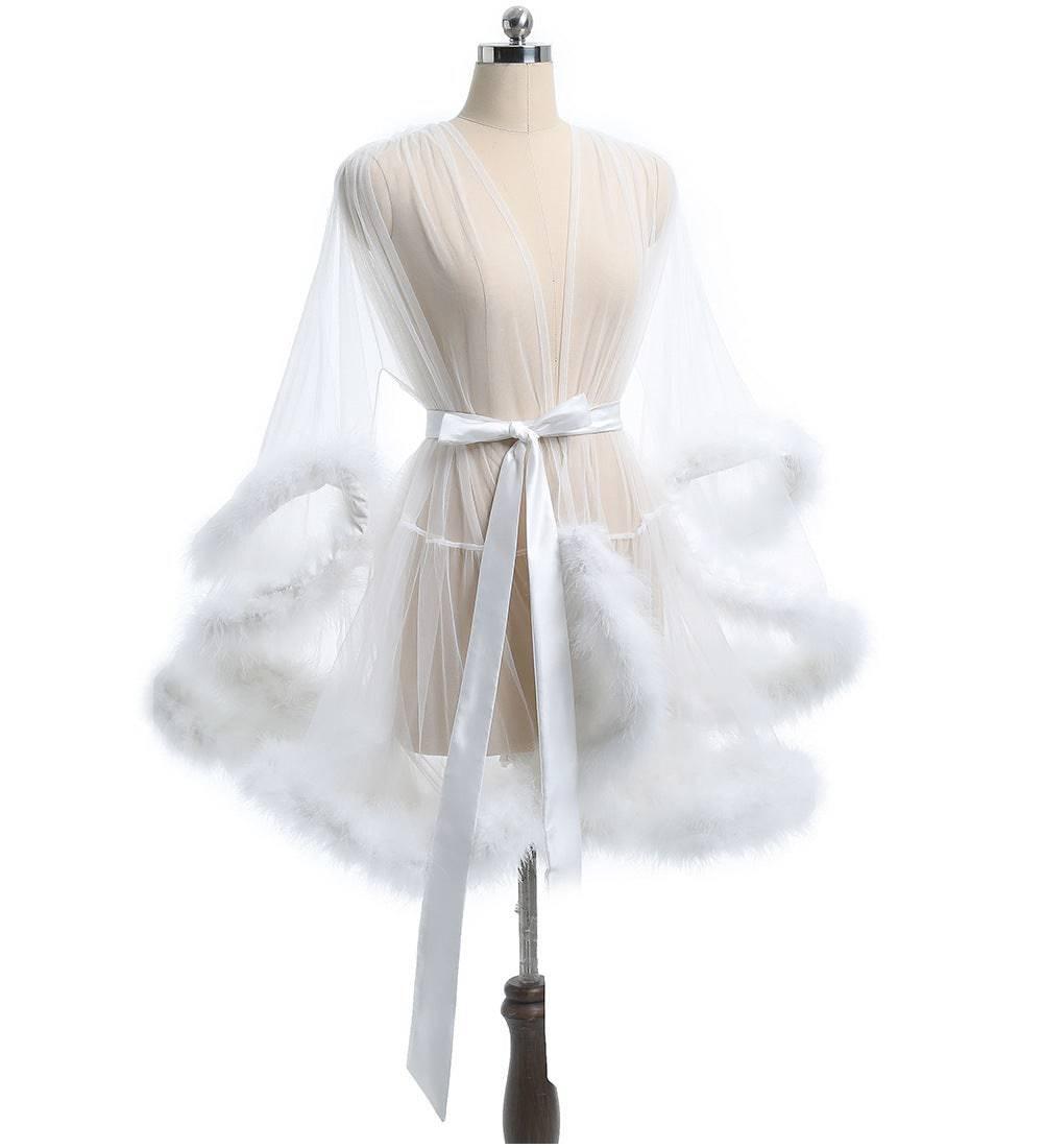 Feather Robe Lingerie - Passion Pulse Adult