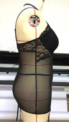Plus-Size Sheer Lace Lingerie Set with Hollow-Out Design - Deep V Erotic Sleepwear - Passion Pulse Adult