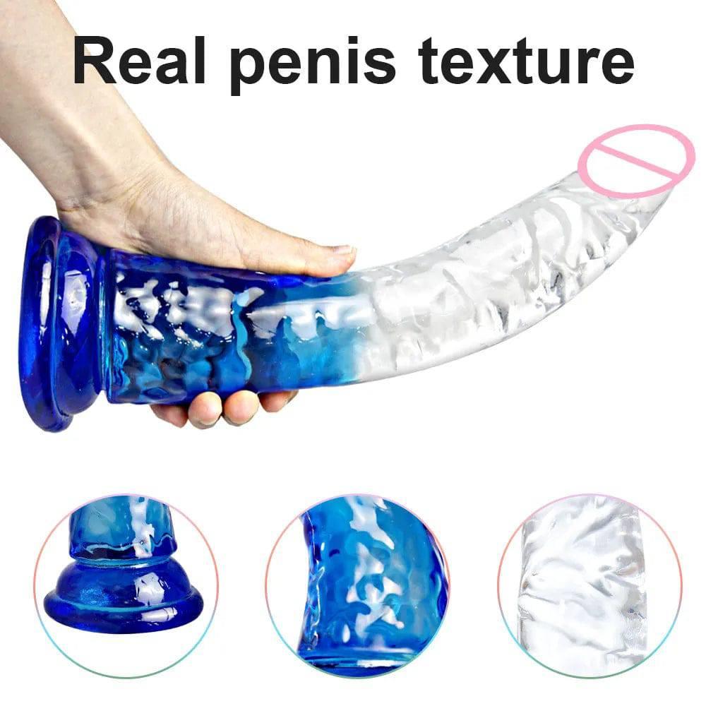 Crystal Jelly Huge Dildo - Realistic Design for Couples & Solo Play - Passion Pulse Adult