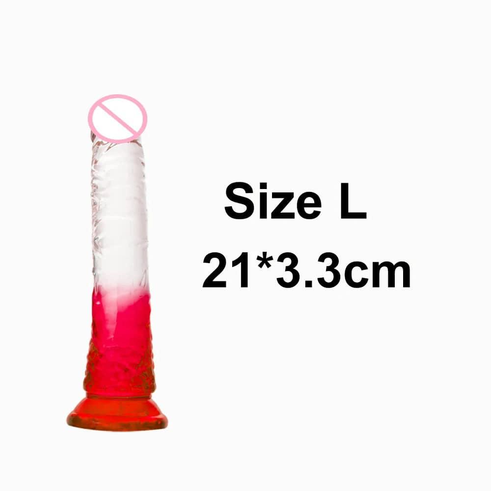 Crystal Jelly Huge Dildo - Realistic Design for Couples & Solo Play - Passion Pulse Adult