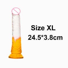 Crystal Jelly Huge Dildo - Realistic Design for Couples & Solo Play - Passion Pulse Adult
