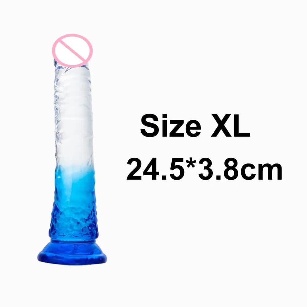 Crystal Jelly Huge Dildo - Realistic Design for Couples & Solo Play - Passion Pulse Adult