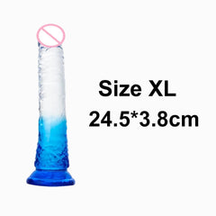 Crystal Jelly Huge Dildo - Realistic Design for Couples & Solo Play - Passion Pulse Adult