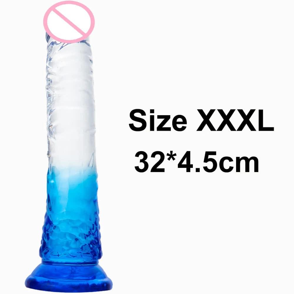 Crystal Jelly Huge Dildo - Realistic Design for Couples & Solo Play - Passion Pulse Adult