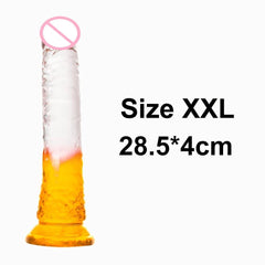 Crystal Jelly Huge Dildo - Realistic Design for Couples & Solo Play - Passion Pulse Adult