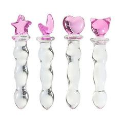 Cute Pink Smooth Crystal Glass Anal Plug Vaginal Anal Beads Dildos Plug Massage Masturbation Adult Sex Toys For WomenMen - Passion Pulse Adult