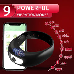 APP Remote Control Cock Ring Male Cock Ring Vibrator APP Remote Control Penis Ring Delay Ejaculation Erectile Enlargement Male Masturbator Sex Toy For Couple - Passion Pulse Adult