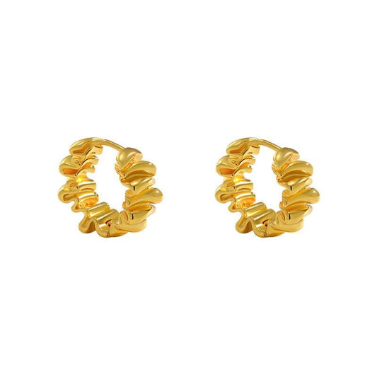 Asymmetrical Pleated Earrings - Passion Pulse Adult