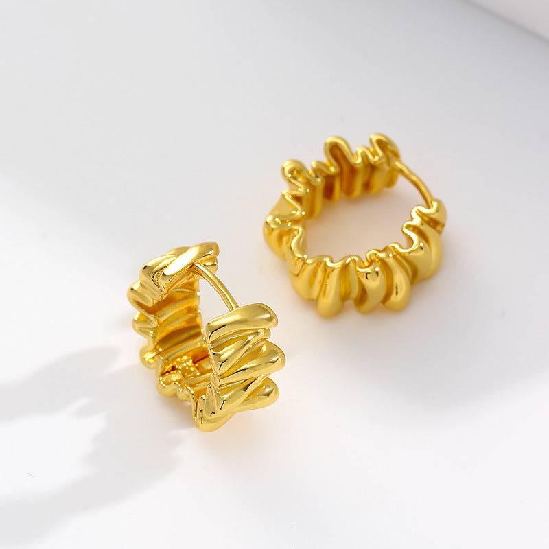 Asymmetrical Pleated Earrings - Passion Pulse Adult