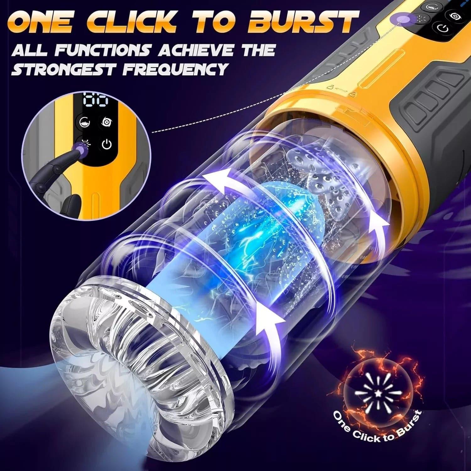 Auto Pleasure Pro: Telescopic Piston Masturbator - Passion Pulse Adult