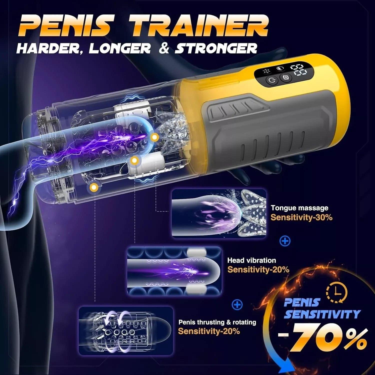 Auto Pleasure Pro: Telescopic Piston Masturbator - Passion Pulse Adult