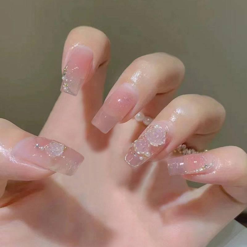 Camellia Embossed Nail Tips - Passion Pulse Adult