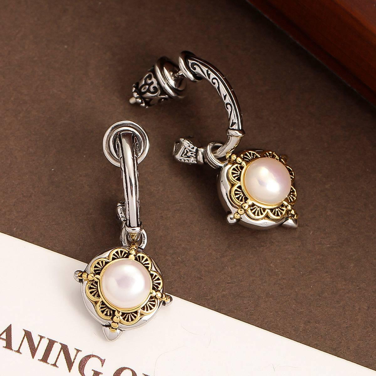 Color-Block Freshwater Pearl Stud Earrings - Passion Pulse Adult