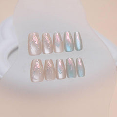 Crystal cat's eye wearable nail spring mermaid nail art nail stickers - Passion Pulse Adult