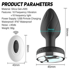 LumiVibe - Vibrating Light-Up Remote Control Plug - Passion Pulse Adult