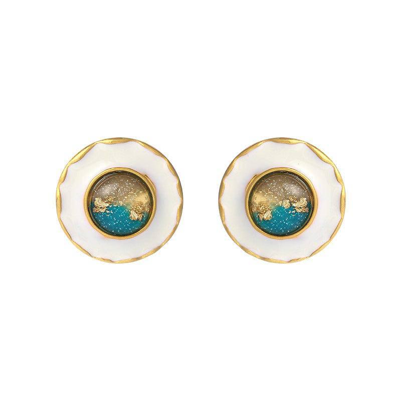 Oil Painting Milky Way Glazed Earrings - Passion Pulse Adult