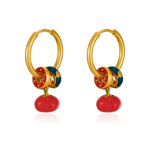 Persimmon Ruyi New Chinese Style Earrings - Passion Pulse Adult