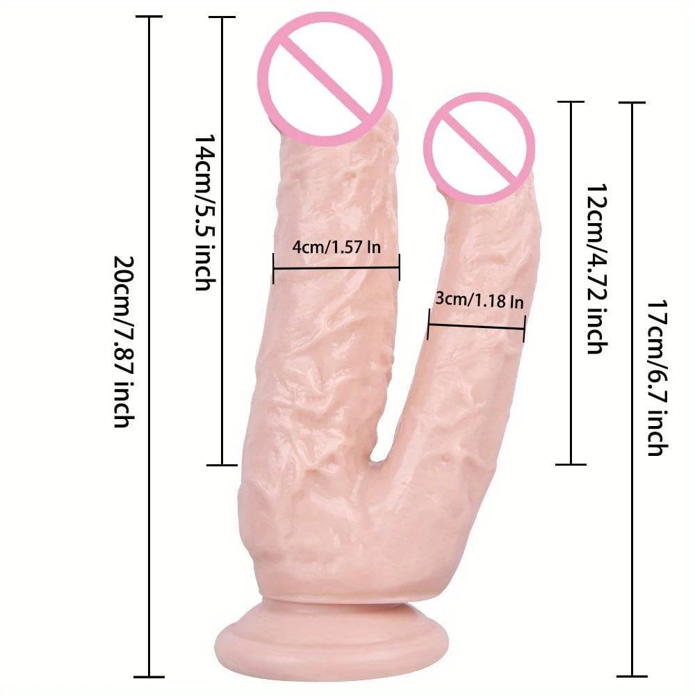 7.87 Inch Realistic Dildos Soft Double Ended Penis Anal Plug orgasm Female masturbator Adult Sex Erotic Toys Women Lesbian - Passion Pulse Adult