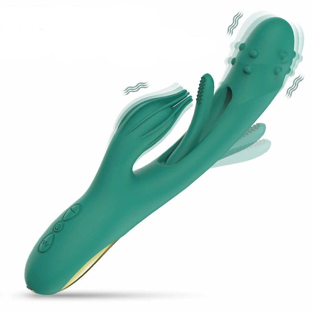 PASSION PULSE ADULT 2 In 1 Green Power Rabbit Vibrator - Passion Pulse Adult