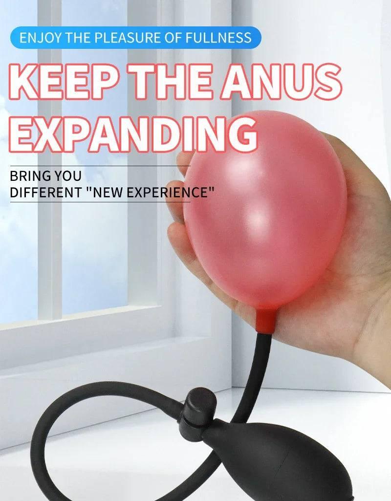 AirBloom Adjustable Inflatable Anal Plug Expander - Flexible Butt Plug for Men, Women, and Couples with Precision Pump for Preparation, Play, and Intimate Exploration - Passion Pulse Adult