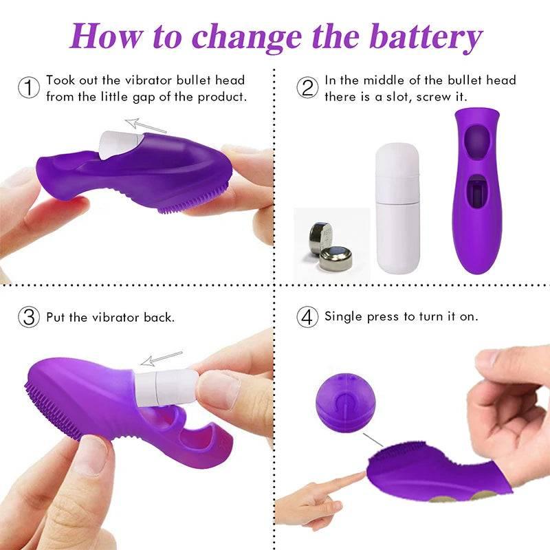 Finger Vibrator for G-Spot, Clitoral, & Vaginal Stimulation | Orgasm Massager & Masturbator | Erotic Finger Sleeve Sex Toys for Women & Men - Passion Pulse Adult