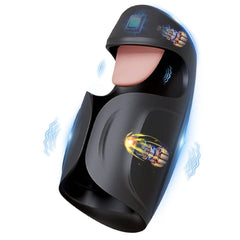 2-in-1 Tongue Licking & Tapping Vibrating Masturbator - Passion Pulse Adult