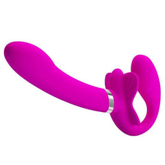 Pretty Love 12-Speed Strap-On Vibrator | Double Penetration Dildo for Lesbian Couples & Women - Passion Pulse Adult