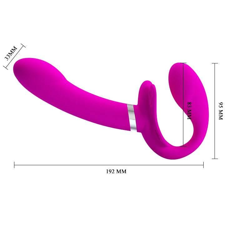 Pretty Love 12-Speed Strap-On Vibrator | Double Penetration Dildo for Lesbian Couples & Women - Passion Pulse Adult