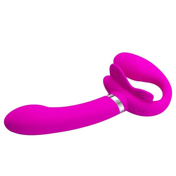 Pretty Love 12-Speed Strap-On Vibrator | Double Penetration Dildo for Lesbian Couples & Women - Passion Pulse Adult